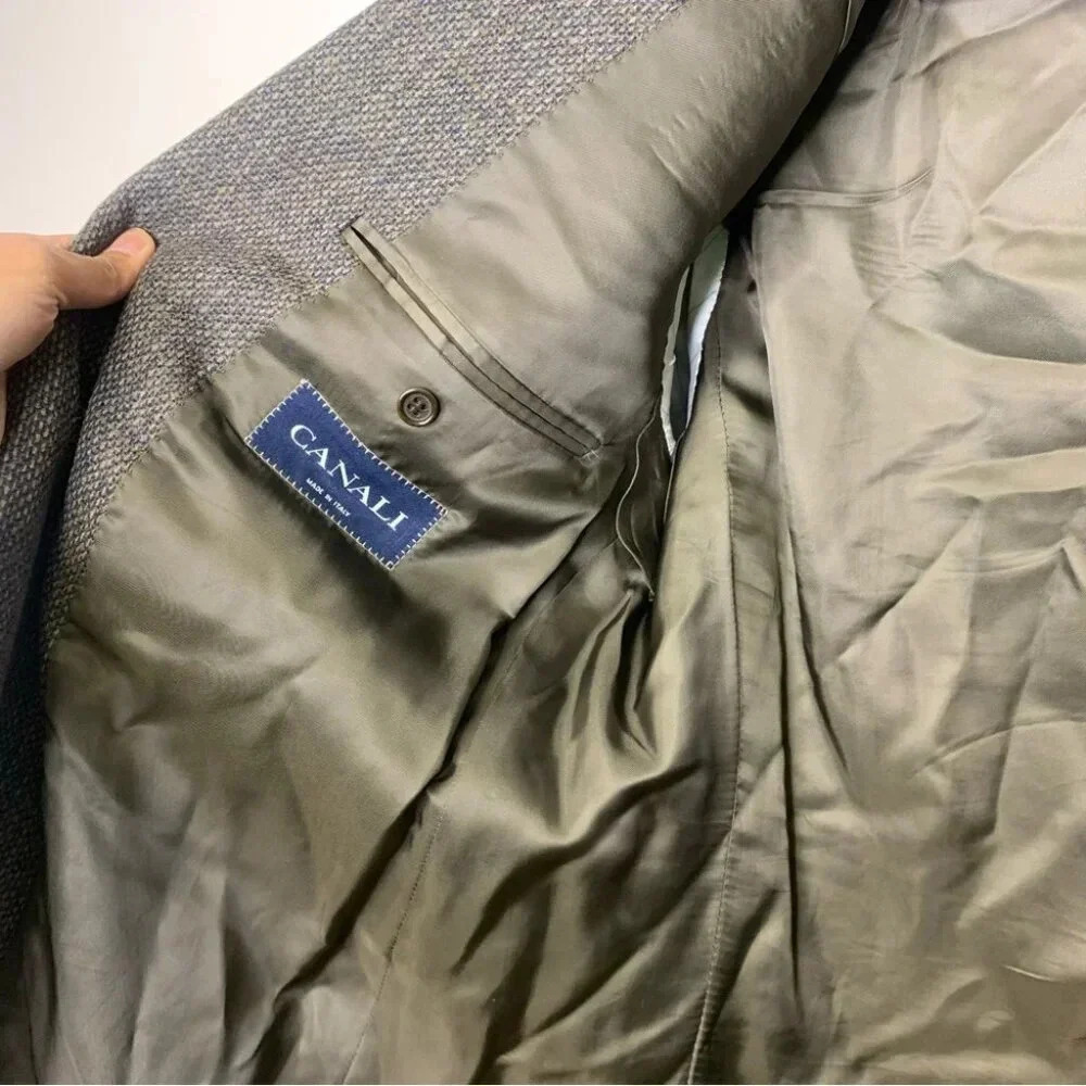 CANALI Henry Singer Wool Cashmere Blend Sport Coat Blazer Size 52 7 R - Picture 14 of 15